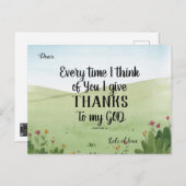 Carte de vœux de l'Écriture Je rends grâce (Devant / Derrière)