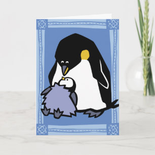 Carte de voeux de l'empereur Penguin de la faune
