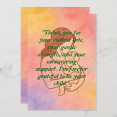 Carte de vœux de l'étreinte maternelle à l'aquarel (Devant / Derrière)