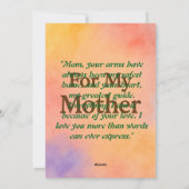 Carte de vœux de l'étreinte maternelle à l'aquarel (Dos)