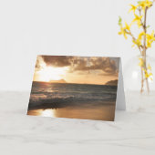 Carte de voeux de lever de soleil de Waimanalo (Fleur jaune)