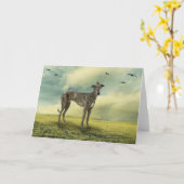 Carte de voeux de lévrier (Fleur jaune)