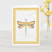 Carte de voeux de libellule (Fleur jaune)