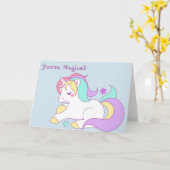 Carte de voeux de licorne (Fleur jaune)