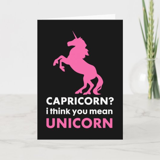 Carte de voeux de licorne de Capricorne (Devant)