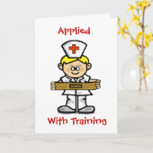 Carte de voeux de l'infirmière de Blonde pour homm (Fleur jaune)