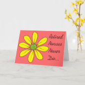 Carte de voeux de l'infirmière retraitée amusante (Fleur jaune)