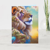 carte de voeux de lion de rêve (Devant)