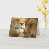 Carte de voeux de lions (Fleur jaune)