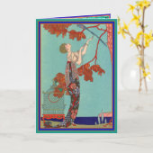 Carte de voeux de L'Oiseau Volage (Fleur jaune)