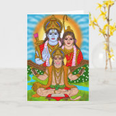 Carte de vœux de Lord Hanuman (Fleur jaune)