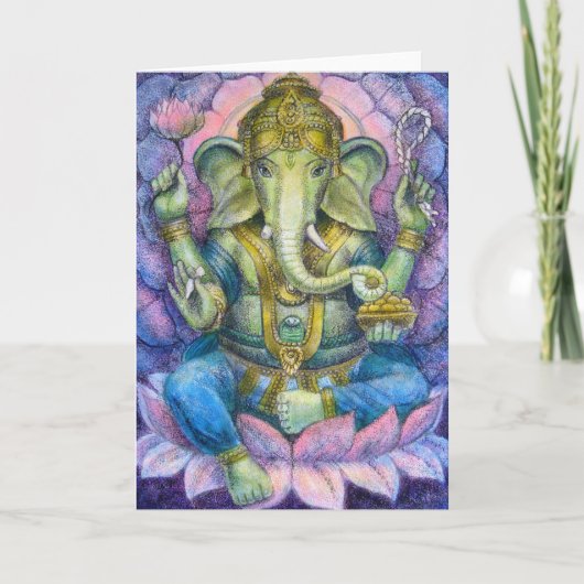 Carte de voeux de Lotus Ganesha (Devant)