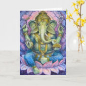 Carte de voeux de Lotus Ganesha (Fleur jaune)