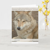 Carte de voeux de loup (Fleur jaune)