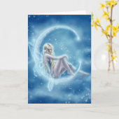 Carte de voeux de lune d'hiver (Fleur jaune)