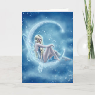 Carte de voeux de lune d'hiver