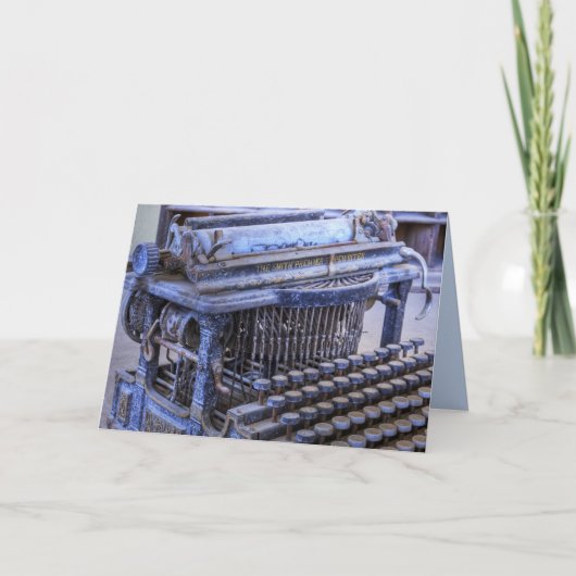 Carte de voeux de machine à écrire vintage (Devant)