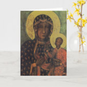 Carte de voeux de Madonna noire de Czestochowa (Fleur jaune)
