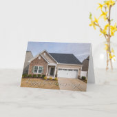 Carte de Vœux de Maison Heureuse pour Agent Immobi (Fleur jaune)