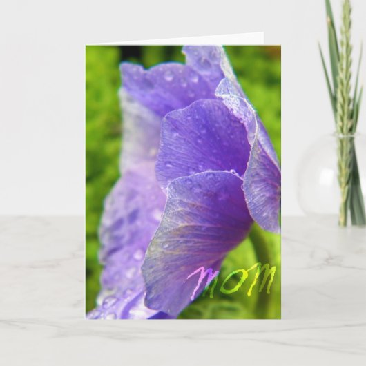 Carte de vœux de maman à fleur violette (Devant)