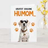Carte de vœux de maman chien léopard (Fleur jaune)