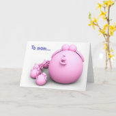 Carte de voeux de maman cochon (Fleur jaune)