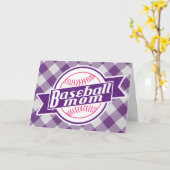 Carte de voeux de maman de baseball (Fleur jaune)