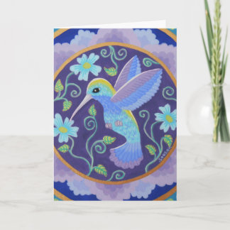 Carte de voeux de mandala de colibri