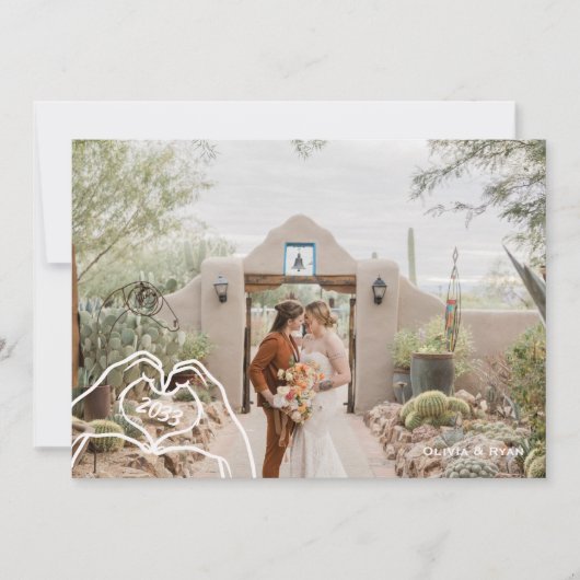 Carte de vœux de mariage avec 5 photos (Devant)