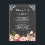 Carte de vœux de mariage avec fleurs sur tableau n<br><div class="desc">Carte de vœux de mariage vintage avec fleurs sur tableau noir. (1) Pour une personnalisation plus poussée, veuillez cliquer sur le lien "personnaliser davantage" et utiliser notre outil de conception pour modifier ce modèle. (2) Si vous préférez des papiers plus épais / Finition mate, vous pouvez envisager de choisir le...</div>