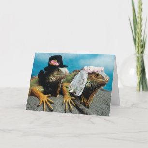 Carte de voeux de mariage d'iguane