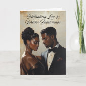 Carte de voeux de mariage élégante | Africain-Amér (Devant)