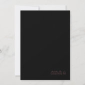 Carte de Vœux de Mariage Élégante Monogramme Noir (Dos)