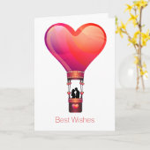 Carte de vœux de mariage en montgolfière à air cha (Fleur jaune)