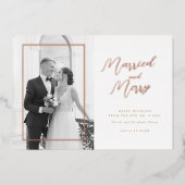 Carte de vœux de mariage et de vacances en feuille (Recto)