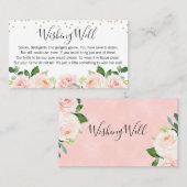 Carte de Vœux de Mariage Fleurie Rose Blush (Devant / Derrière)