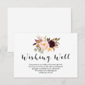 Carte de voeux de mariage Floral Bourgogne pour vo (Devant / Derrière)