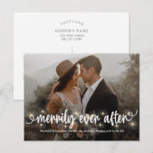 Carte de vœux de mariage Joyeusement Lit Postcard (Devant / Derrière)