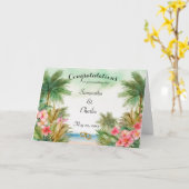 Carte de voeux de Mariage personnalisée Tropical (Fleur jaune)