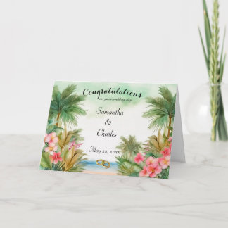 Carte de voeux de Mariage personnalisée Tropical