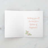 Carte de vœux de mariage rose et bleu (Intérieur)