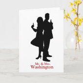 Carte de vœux de mariage silhouette d'espion M. et (Fleur jaune)