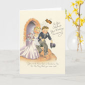 Carte de vœux de mariage vintage (Fleur jaune)