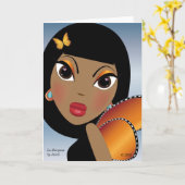 Carte de voeux de Mariposa de La (papillon) (Fleur jaune)