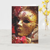 Carte de voeux de masque de mardi gras de la (Fleur jaune)