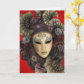 Carte de voeux de Masque Festival (Fleur jaune)