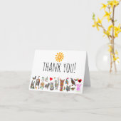 Carte de voeux de Merci d'animaux peints (Fleur jaune)