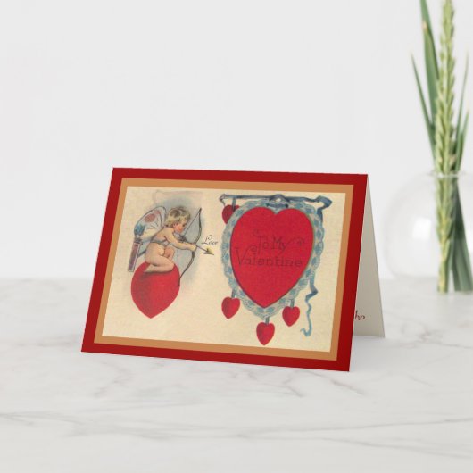 Carte de voeux de message de Valentine de cupidons (Devant)
