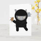 carte de voeux de minou de ninja (Fleur jaune)