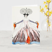 Carte de voeux de mode d'art déco de Georges (Fleur jaune)